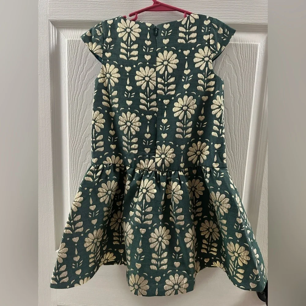 EUC JCrew Crewcuts Girls' cap-sleeve dress in jacquard floral Size 6